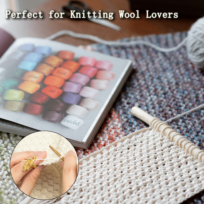 ZESION 8 Adjustable Peacock Crochet Rings  Knitting Rings Wool Guide Finger Holder for Quilting Sewing Crafts DIY Hand Knitting Tools - Image 4